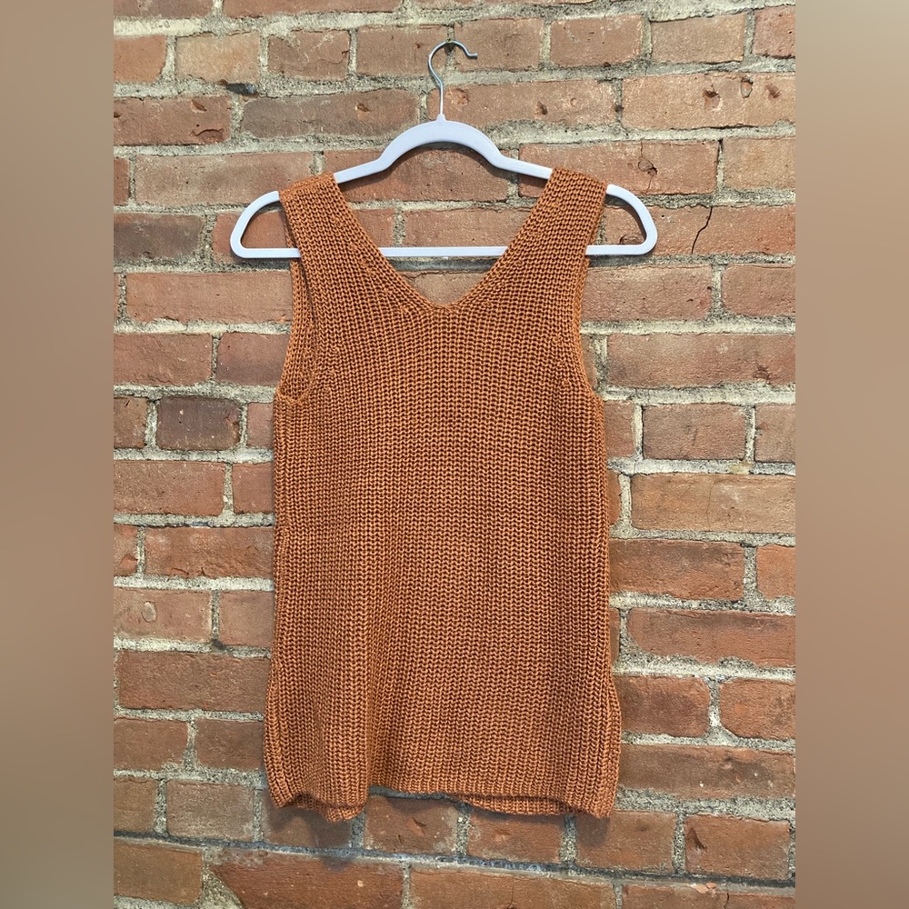 LOFT Sweater Tank Burnt Orange Knit - Picture 4 of 4